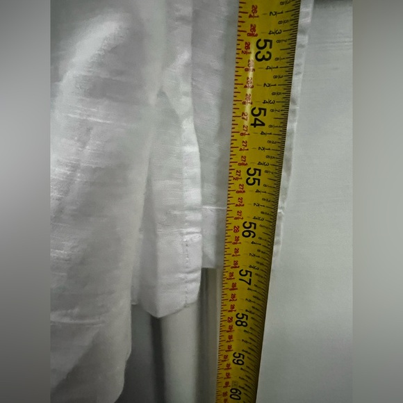 J Crew Cross Back Beach maxi Dress White Linen Blend lagenlook wedding XL - Picture 8 of 8